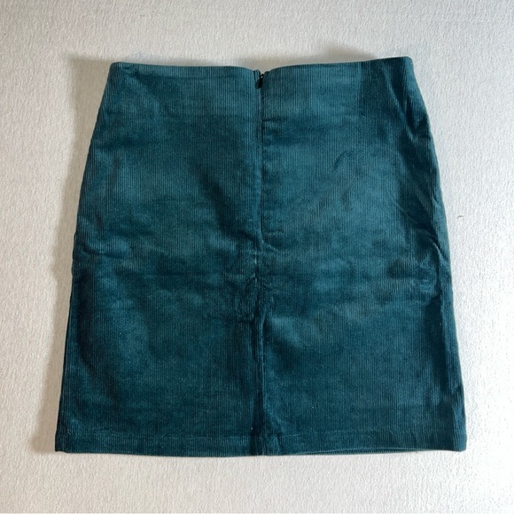 Embroidered Floral Teal Corduroy Mini Skirt by Simplee, Size Small/Medium - Picture 2 of 7